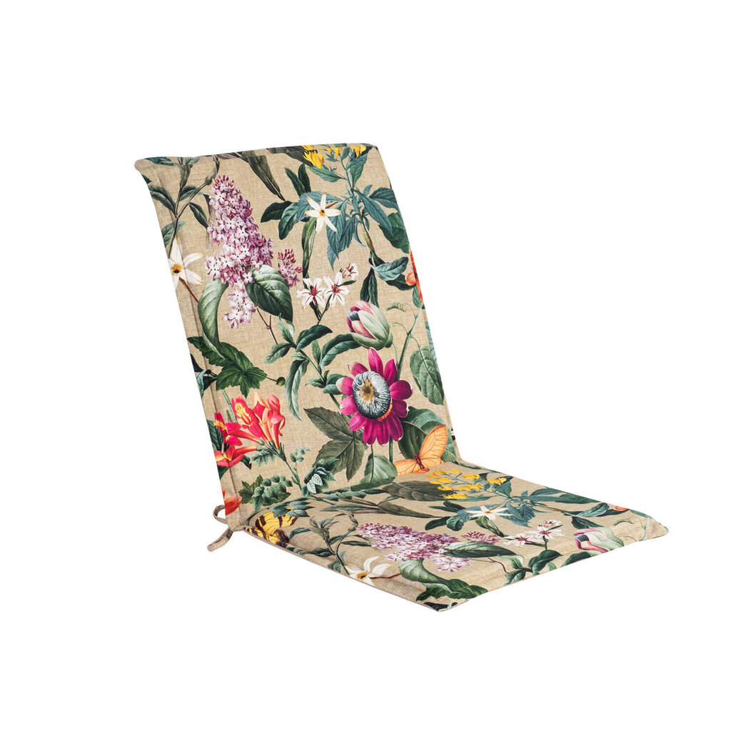 Krēsla pārsegs AMAZONIA 42x90x3cm, ziedi/ bēšs, 50%poliesters/ 50%kokvilna цена и информация | Krēslu paliktņi | 220.lv