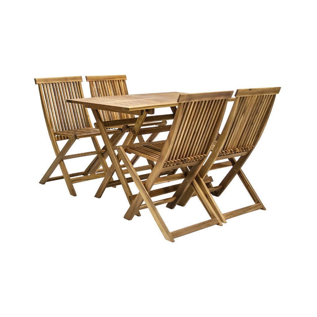 Balkona komplekts FINLAY, galds un 2 krēsli (13181), 110x75xH72cm, saliekams, koks: akācija, apdare: piesūcināts ar eļļu cena un informācija | Dārza mēbeļu komplekti | 220.lv