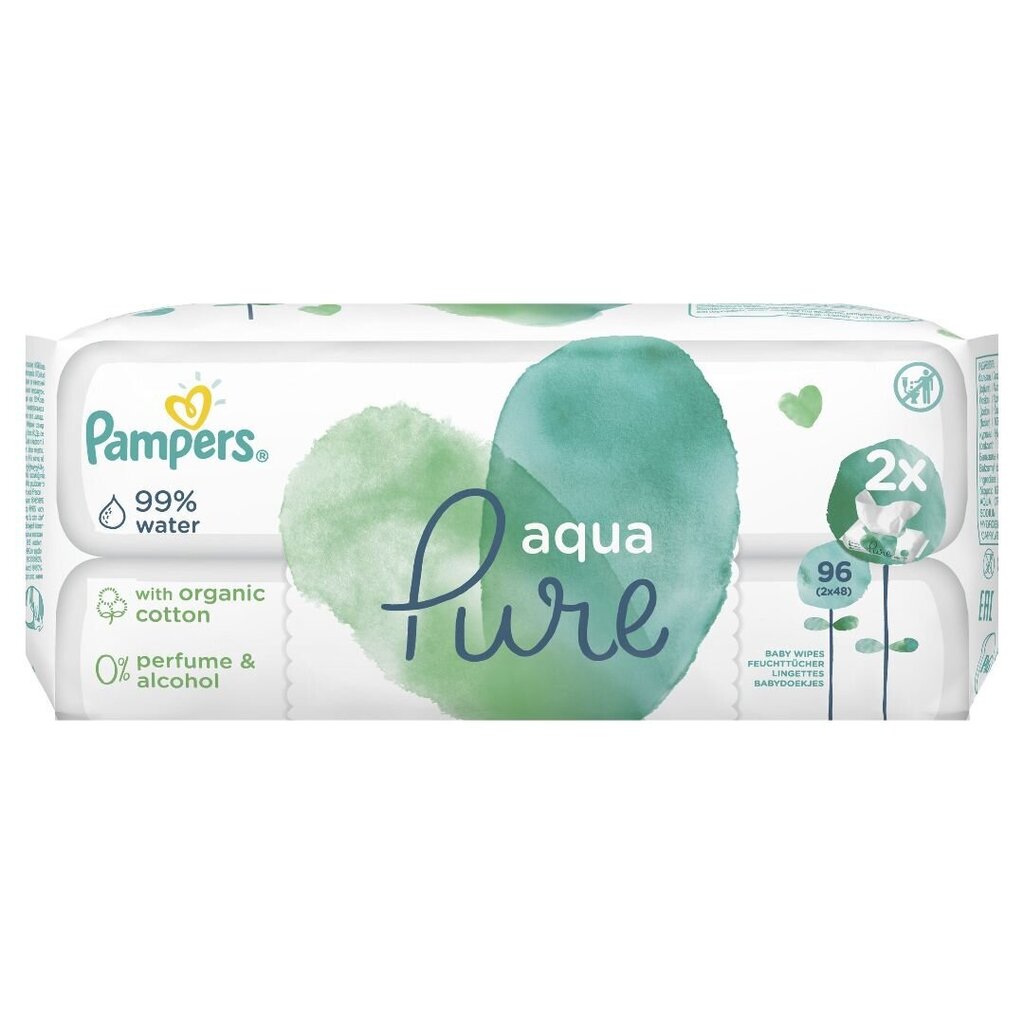 Pampers mitrās salvetes Pure 2*48gab. cena un informācija | Intīmās higiēnas līdzekļi | 220.lv