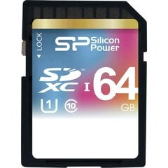 Silicon Power карта памяти SDXC 64GB Elite цена и информация | Карты памяти для фотоаппаратов | 220.lv