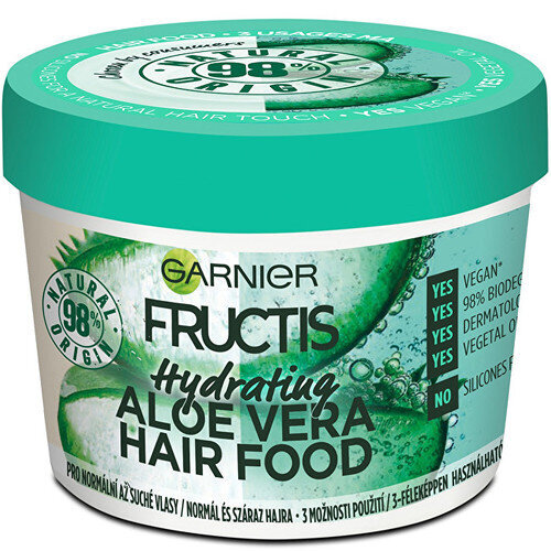 Mitrinoša matu maska ​​normāliem un sausiem matiem Garnier Fructis Aloe Vera Hair Food 390 ml cena un informācija | Matu uzlabošanai | 220.lv
