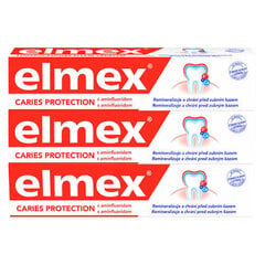 Zobu pasta Elmex Caries Protection, 3 x 75 ml cena un informācija | Zobu pastas, birstes | 220.lv