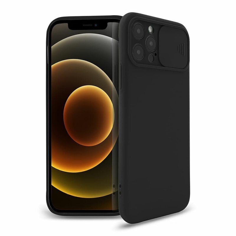 Mocco Matte Silicone Back Case Camera Protect Aizmugurējais Silikona Apvalks ar Aizsargvāciņu Kamerai Priekš Apple iPhone 12 Pro Max Melns цена и информация | Telefonu vāciņi, maciņi | 220.lv