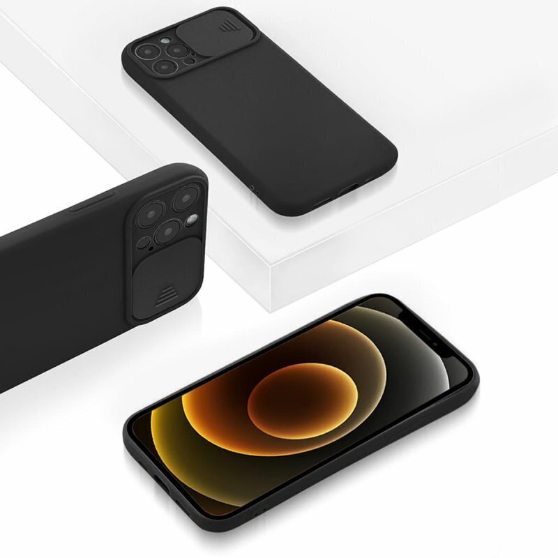 Mocco Matte Silicone Back Case Camera Protect Aizmugurējais Silikona Apvalks ar Aizsargvāciņu Kamerai Priekš Apple iPhone 12 Pro Max Melns цена и информация | Telefonu vāciņi, maciņi | 220.lv