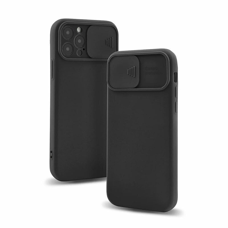 Mocco Matte Silicone Back Case Camera Protect Aizmugurējais Silikona Apvalks ar Aizsargvāciņu Kamerai Priekš Apple iPhone 12 Mini Melns cena un informācija | Telefonu vāciņi, maciņi | 220.lv