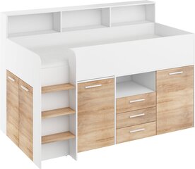 Кровать с письменным столом Neo L, белый/ цвет дуба цена и информация | Детские кровати | 220.lv