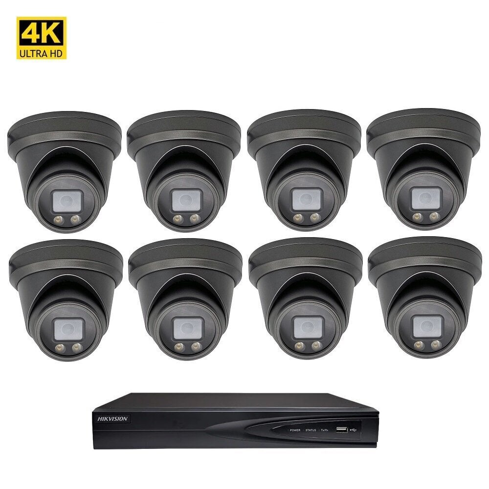 8 MP pilnkrāsu videokamera - 8 MP Dome VAI2385HKB + komplekts, Hikvision NVR 7608 цена и информация | Novērošanas kameras | 220.lv