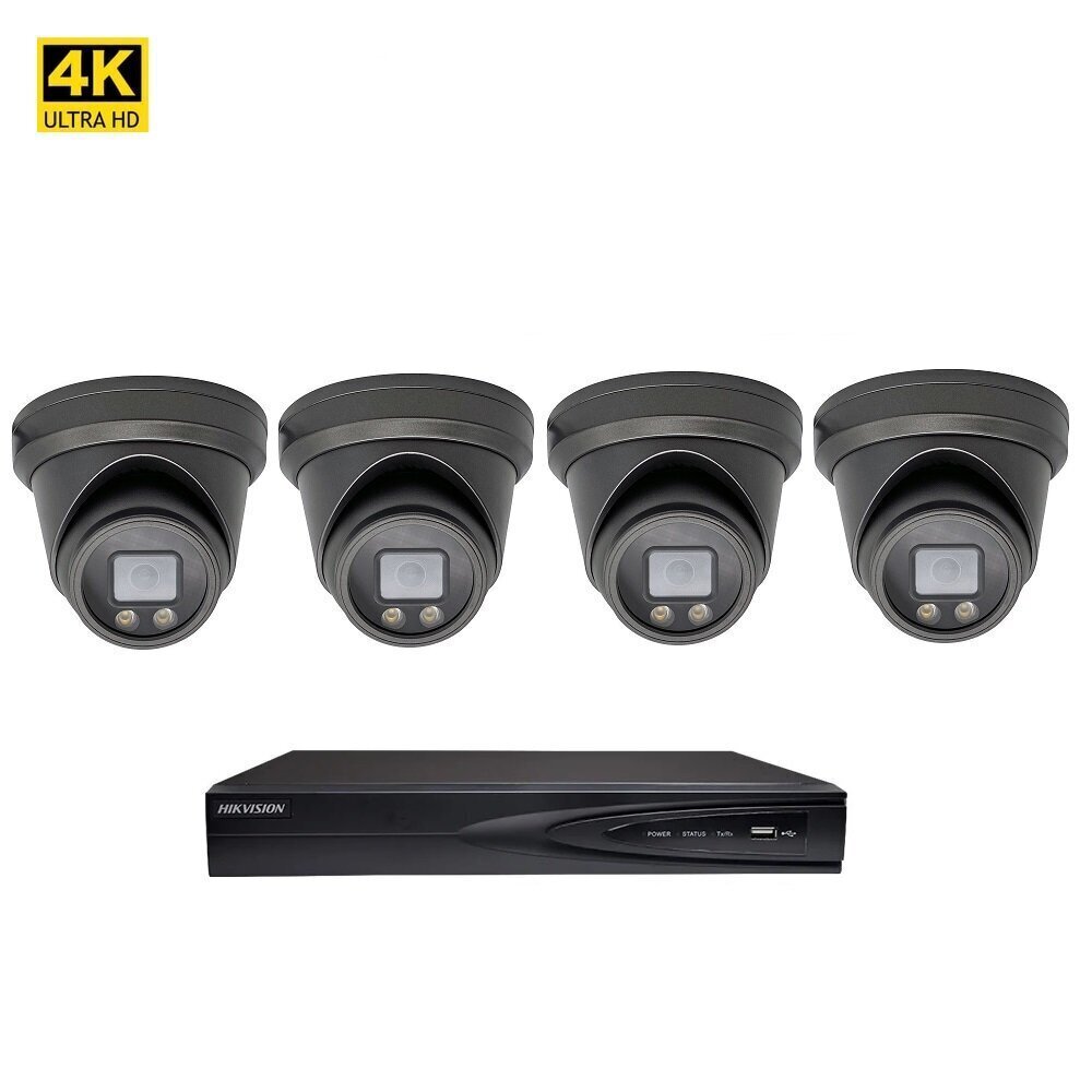 8 MP pilnkrāsu videokamera - 8 MP Dome VAI2385HKB + komplekts, Hikvision NVR 7604 цена и информация | Novērošanas kameras | 220.lv