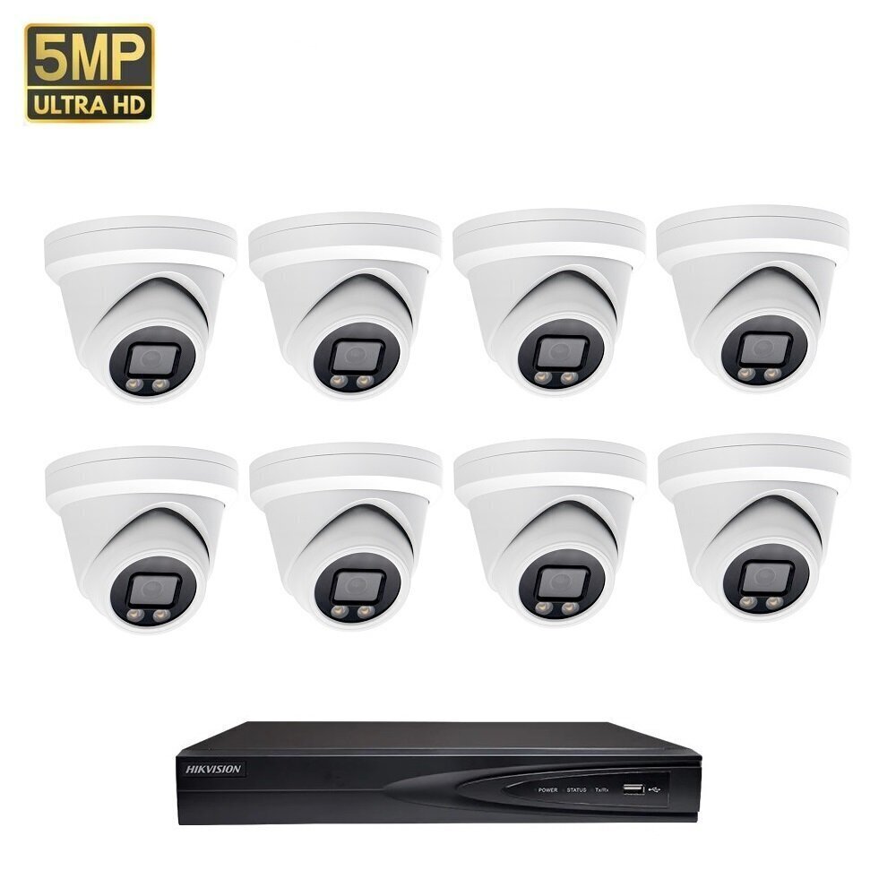 5 MP pilnkrāsu videokamera - 5MP Dome VAI2346HKB + Hikvision, NVR 7608 komplekts цена и информация | Novērošanas kameras | 220.lv