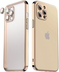 Matte soft case camera protection (electroplated) Apple iPhone 12 zelta (gold) cena un informācija | Telefonu vāciņi, maciņi | 220.lv