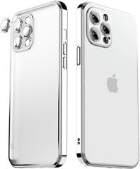 Matte transparent soft case camera protection (electroplated) Apple iPhone 13 Pro silver цена и информация | Чехлы для телефонов | 220.lv