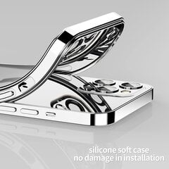 Matte transparent soft case camera protection (electroplated) Apple iPhone 12 silver цена и информация | Чехлы для телефонов | 220.lv