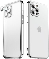 Matte transparent soft case camera protection (electroplated) Apple iPhone 11 silver цена и информация | Чехлы для телефонов | 220.lv