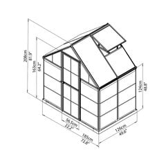 Hybrid siltumnīca 2,33 m² ar alumīnija rāmi cena un informācija | Siltumnīcas | 220.lv