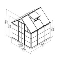 Hybrid siltumnīca 3,44 m² ar alumīnija rāmi cena un informācija | Siltumnīcas | 220.lv