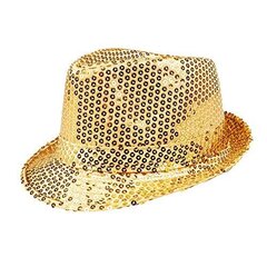 Cepure, spīdīgi zelta цена и информация | Карнавальные костюмы, парики и маски | 220.lv