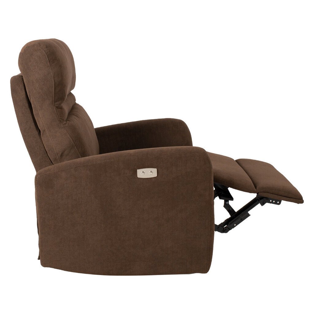 Nolaižamais atpūtas krēsls Sahara ar elektrisko mehānismu, šokolādes brūns cena un informācija | Atpūtas krēsli | 220.lv