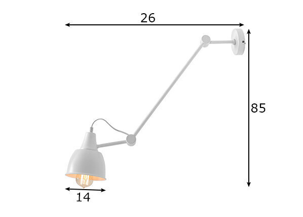 Sienas lampa Aida, balta, 60 W cena un informācija | Sienas lampas | 220.lv