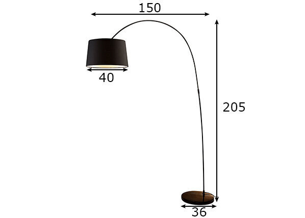 Stāvlampa, melna, 60 W цена и информация | Stāvlampas | 220.lv