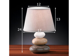 Galda lampa Pibe, brūna/krēma toņa/pelēcīgi brūna, 40 W cena un informācija | Galda lampas | 220.lv