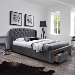 Кровать Louis с 4-ящиками, с матрасом HARMONY DELUX 160 x 200 см, серый цена и информация | Офисные кресла | 220.lv