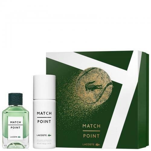 Komplekts vīriešiem Lacoste Match Point: tualetes ūdens EDT, 100 ml + dezodorants sprejs, 150 ml cena un informācija | Vīriešu smaržas | 220.lv