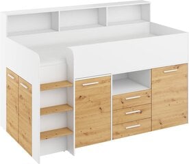 Кровать с письменным столом Neo L, белый/светло-коричневый цвет цена и информация | Детские кровати | 220.lv