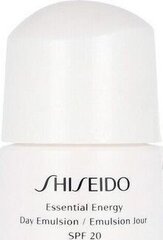 Ikdienas mitrinoša emulsija SPF 20 Essential Energy Shiseido 75 ml cena un informācija | Sejas krēmi | 220.lv