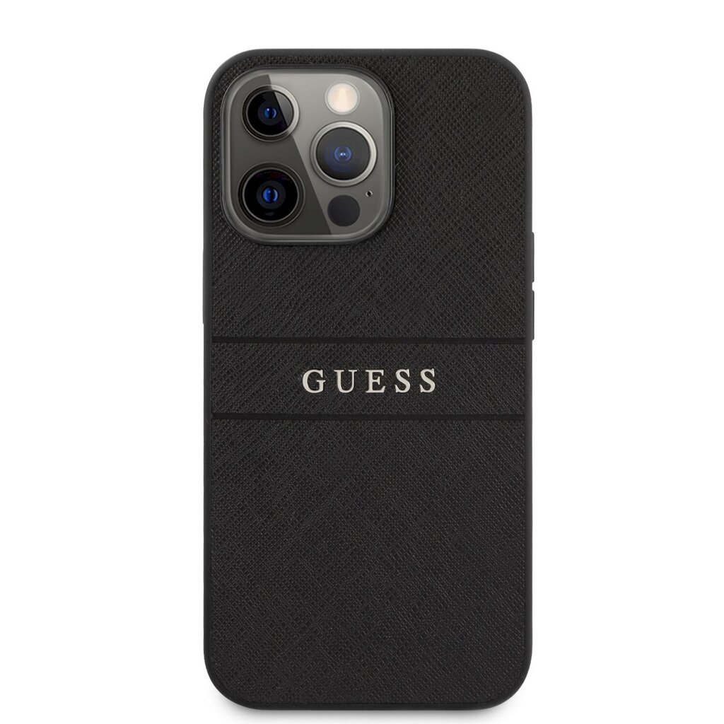 GUHCP13XPSASBBK Guess PU Leather Saffiano Case, paredzēts iPhone 13 Pro Max Black cena un informācija | Telefonu vāciņi, maciņi | 220.lv