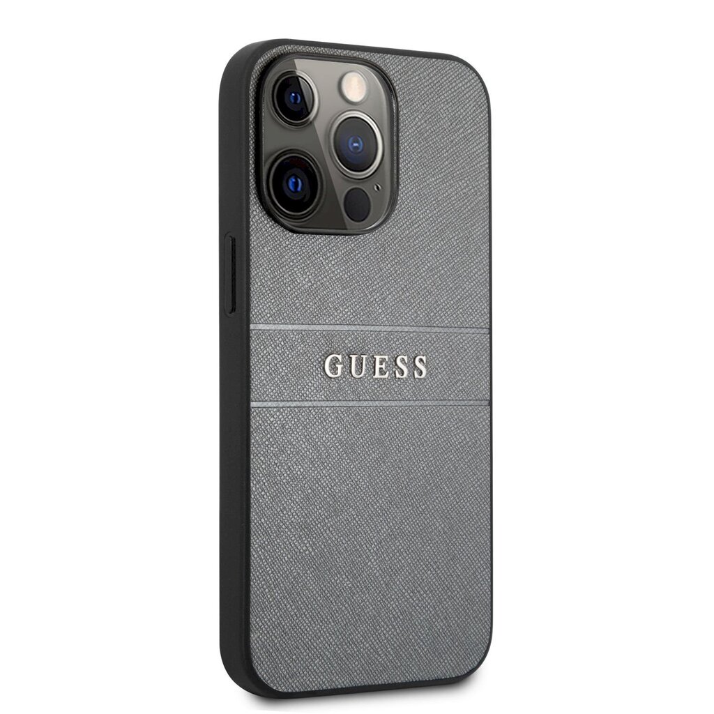 GUHCP13LPSASBGR Guess PU Leather Saffiano Case, paredzēts iPhone 13 Pro Grey цена и информация | Telefonu vāciņi, maciņi | 220.lv