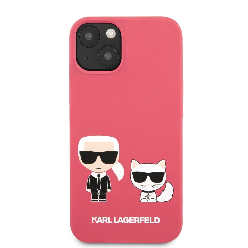 KLHCP13SSSKCP Karl Lagerfeld and Choupette Liquid Silicone Case, paredzēts iPhone 13 mini Red cena un informācija | Telefonu vāciņi, maciņi | 220.lv