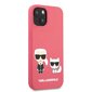 KLHCP13SSSKCP Karl Lagerfeld and Choupette Liquid Silicone Case, paredzēts iPhone 13 mini Red cena un informācija | Telefonu vāciņi, maciņi | 220.lv