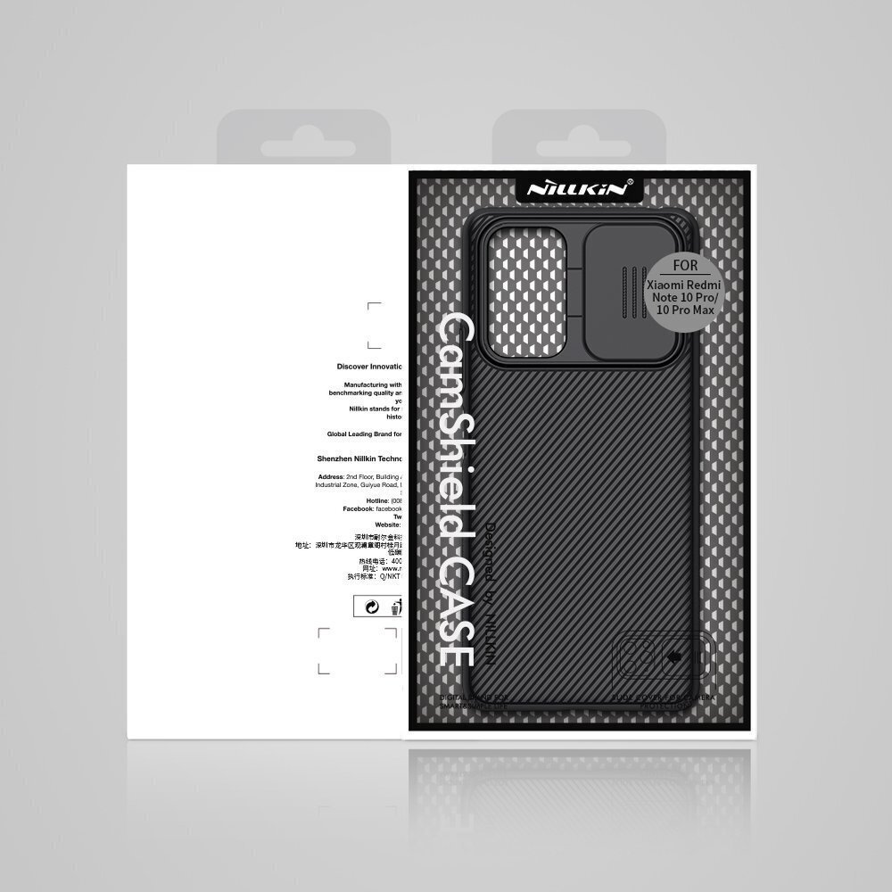 Nillkin CamShield Hard Case, paredzēts Xiaomi Redmi Note 10 Pro Black cena un informācija | Telefonu vāciņi, maciņi | 220.lv