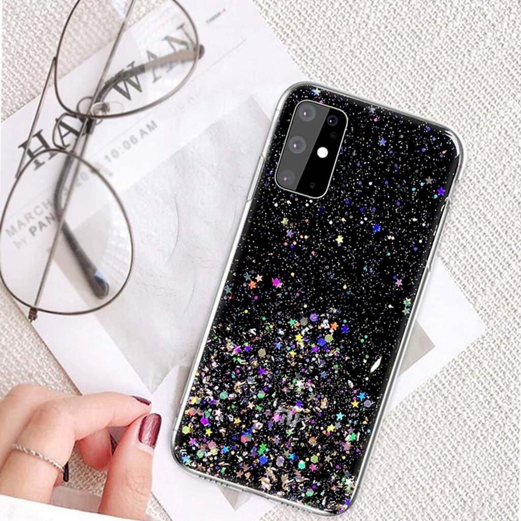 Fusion glue glitter silikona aizsargapvalks Apple iPhone 13 Pro Max melns cena un informācija | Telefonu vāciņi, maciņi | 220.lv