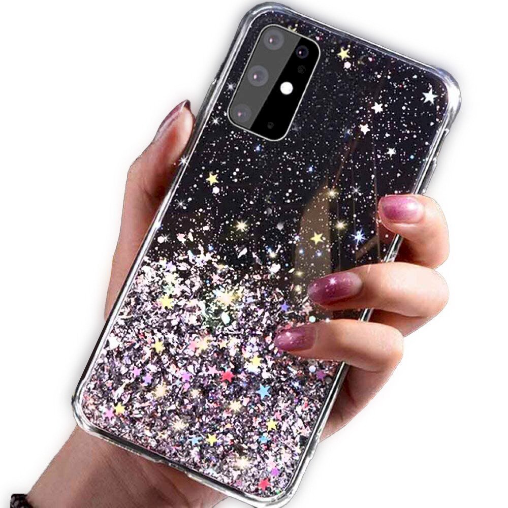 Fusion glue glitter silikona aizsargapvalks Apple iPhone 13 Pro Max melns cena un informācija | Telefonu vāciņi, maciņi | 220.lv