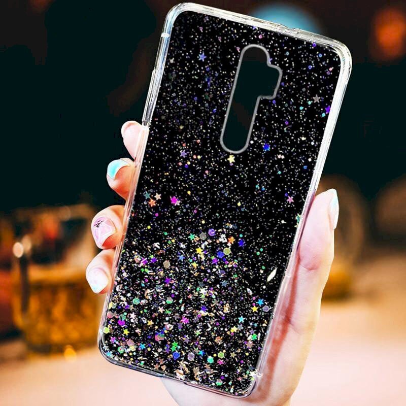 Fusion glue glitter silikona aizsargapvalks Apple iPhone 13 Pro Max melns cena un informācija | Telefonu vāciņi, maciņi | 220.lv