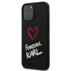 KLHCP12LSILKRBK Karl Lagerfeld Forever Silicone Cover, paredzēts iPhone 12 Pro Max 6.7 Black цена и информация | Чехлы для телефонов | 220.lv