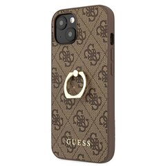 Чехол GUHCP13M4GMRBR Guess PU 4G Ring Case for iPhone 13 Brown цена и информация | Чехлы для телефонов | 220.lv