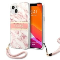 GUHCP13MKMABPI Guess TPU Marble Stripe Case, paredzēts iPhone 13 Pink cena un informācija | Telefonu vāciņi, maciņi | 220.lv