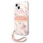 GUHCP13SKMABPI Guess TPU Marble Stripe Case, paredzēts iPhone 13 Mini Pink cena un informācija | Telefonu vāciņi, maciņi | 220.lv