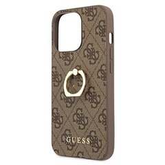 Чехол GUHCP13X4GMRBR Guess PU 4G Ring Case для iPhone 13 Pro Max Brown цена и информация | Чехлы для телефонов | 220.lv