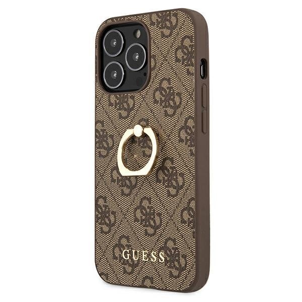 GUHCP13X4GMRBR Guess PU 4G Ring Case, paredzēts iPhone 13 Pro Max Brown cena un informācija | Telefonu vāciņi, maciņi | 220.lv