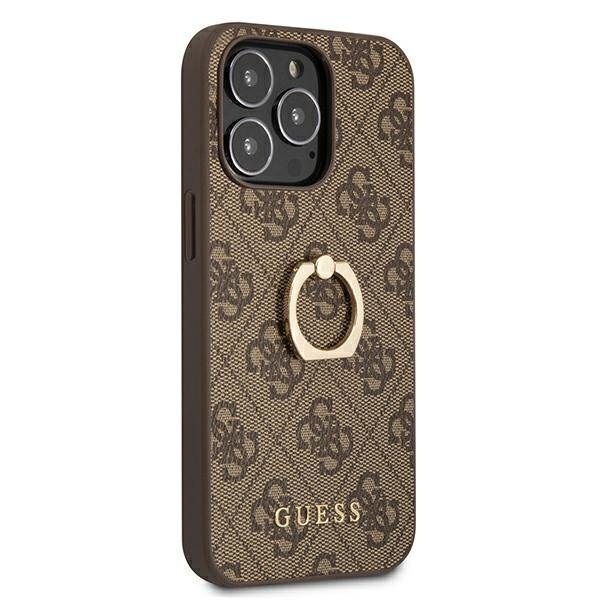 GUHCP13X4GMRBR Guess PU 4G Ring Case, paredzēts iPhone 13 Pro Max Brown cena un informācija | Telefonu vāciņi, maciņi | 220.lv