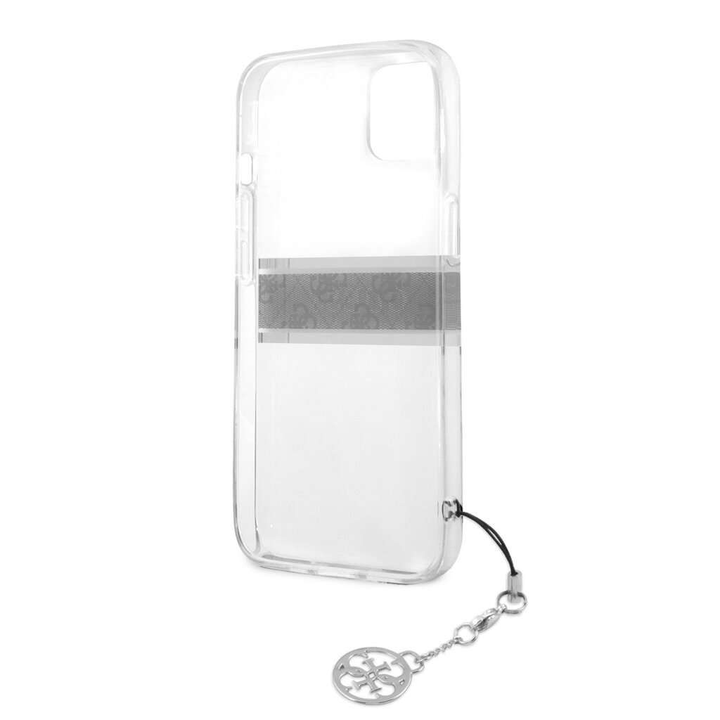 GUHCP13MKB4GGR Guess PU/TPU 4G Grey Stripe Case, paredzēts iPhone 13 Transparent цена и информация | Telefonu vāciņi, maciņi | 220.lv