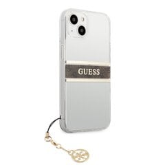 GUHCP13MKB4GBR Guess PU/TPU 4G Brown Stripe Case, paredzēts iPhone 13 Transparent цена и информация | Чехлы для телефонов | 220.lv