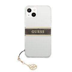 GUHCP13MKB4GBR Guess PU/TPU 4G Brown Stripe Case, paredzēts iPhone 13 Transparent cena un informācija | Telefonu vāciņi, maciņi | 220.lv