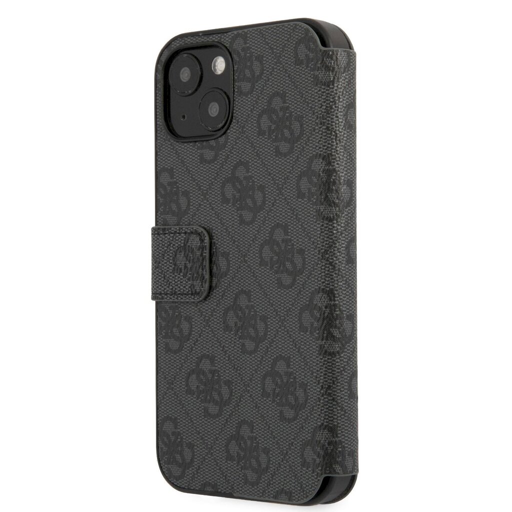 GUBKP13S4GMGGR Guess PU 4G Metal Logo Book Case, paredzēts iPhone 13 Mini Grey cena un informācija | Telefonu vāciņi, maciņi | 220.lv