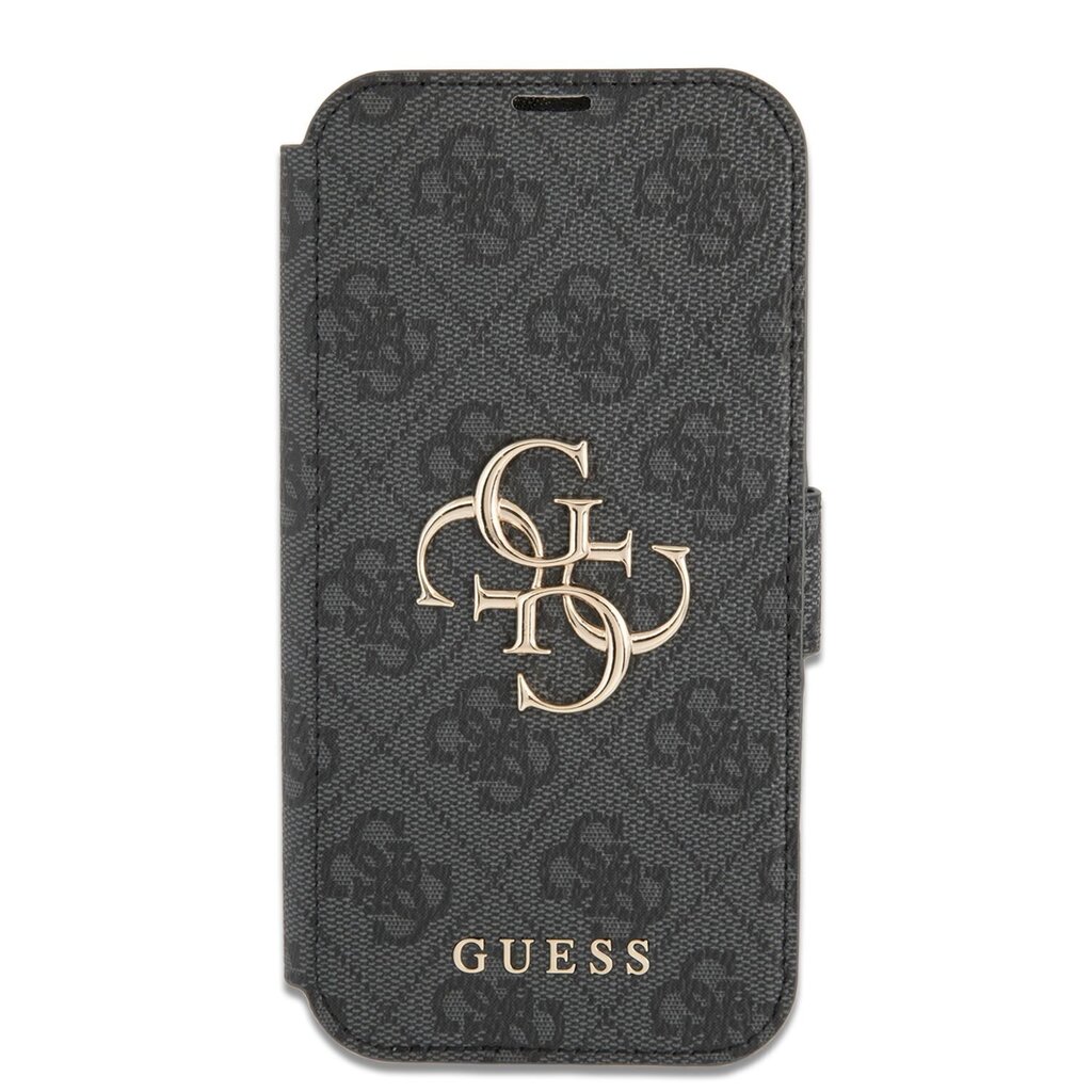 GUBKP13X4GMGGR Guess PU 4G Metal Logo Book Case, paredzēts iPhone 13 Pro Max Grey cena un informācija | Telefonu vāciņi, maciņi | 220.lv