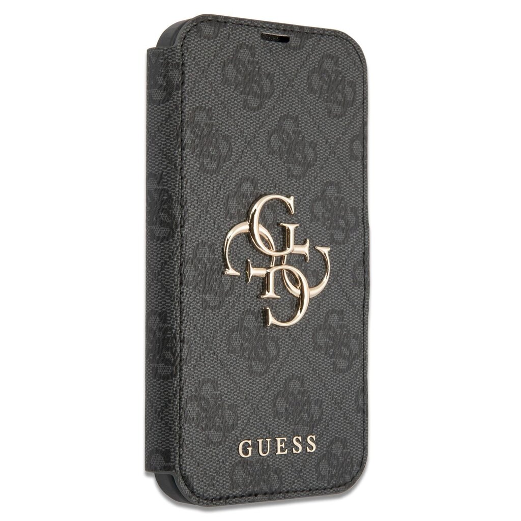 GUBKP13X4GMGGR Guess PU 4G Metal Logo Book Case, paredzēts iPhone 13 Pro Max Grey cena un informācija | Telefonu vāciņi, maciņi | 220.lv