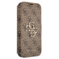 GUBKP13X4GMGBR Guess PU 4G Metal Logo Book Case, paredzēts iPhone 13 Pro Max Brown cena un informācija | Telefonu vāciņi, maciņi | 220.lv